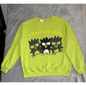 Badtz-Maru Sweatshirt large Lime Green Crewneck Sweatshirt Unisex By Sanrio